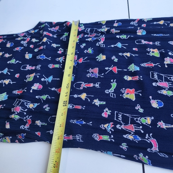 Stonebridge Women's Maxi Sleeveless Dress Print Navy Blue Crinkle Fun Stretch M - Picture 9 of 13